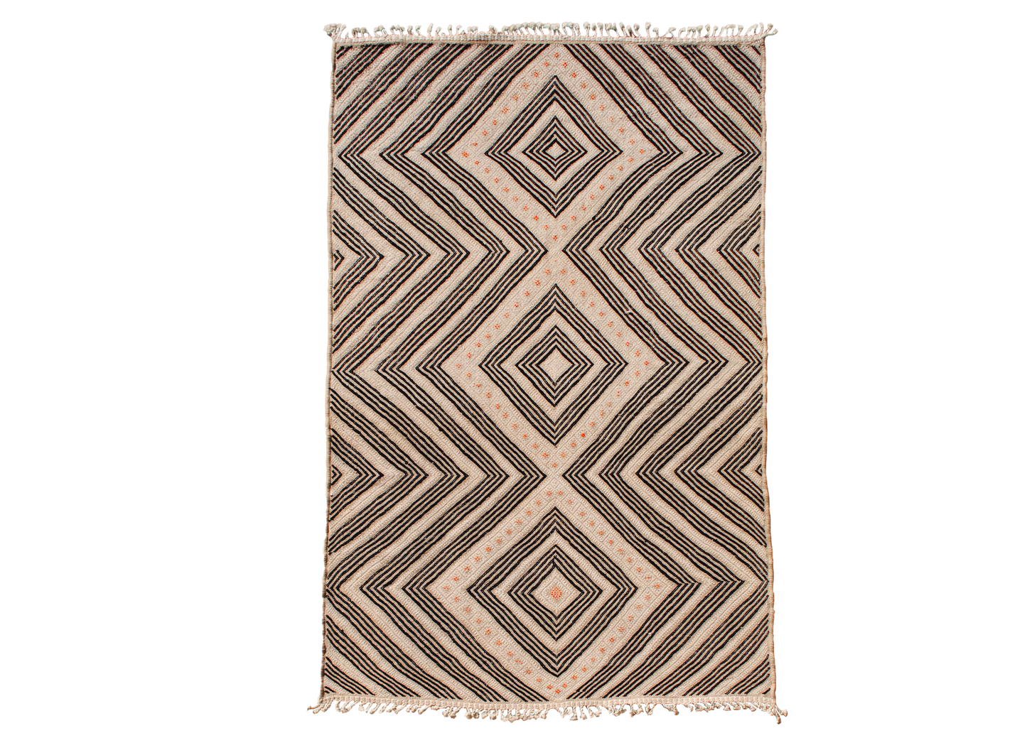 Zanafi noir et blanc de Naima - 7'x10'