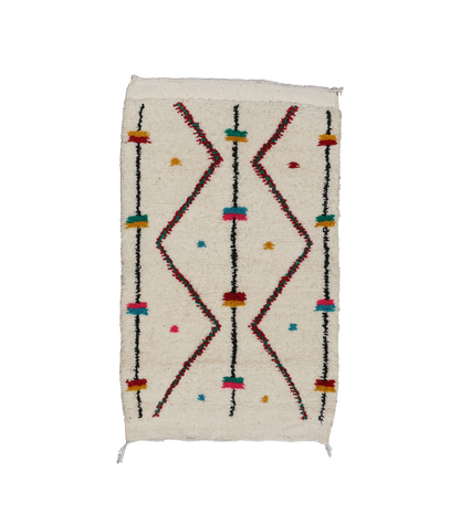 Decorative rug with geometric pattern on a white background